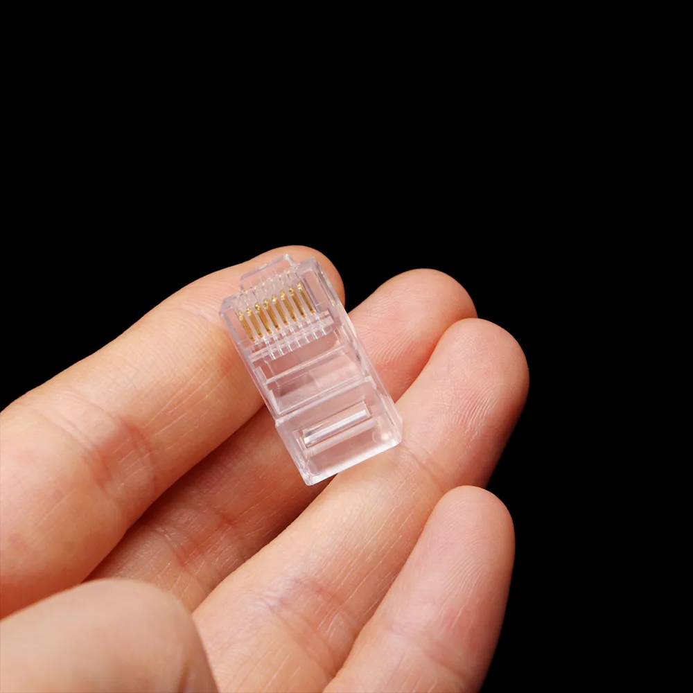 Модульный обжимной соединитель RJ 45 разъем для кабеля Ethernet с позолоченным