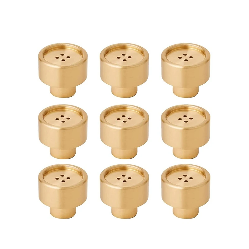 

9PCS Drawer Pulls Brass Gold Knobs For Cabinets For Kitchen Cupboard Bedroom Furniture Door (Button Shape With Screws)
