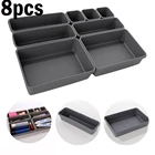 8 шт ящик пластиковая коробка для органайзера для дома, выдвижного ящика разделители билетная касса Кухня Ванная комната стенной шкаф ювелирных изделий макияж стол организация инструмент