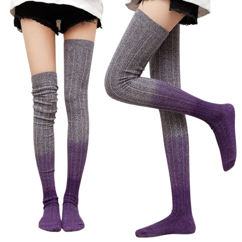 

Women Lolita Long Socks Female Lingerie Knitted Patchwork Thigh High Socks Sexy Compression Stockings for Women Fall Winter 2022
