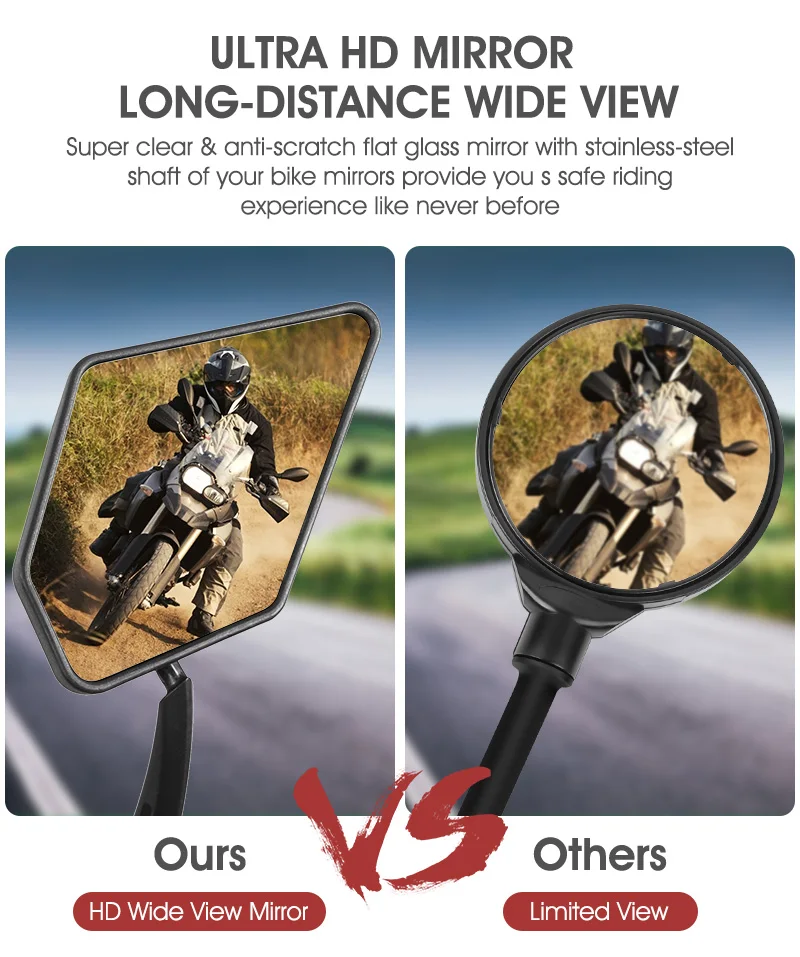 

Bike Bicycle Rearview Mirror With Large Frame 360 Degree Rearview Mirror Mountain Bike Reflective Mirror Riding Equipment