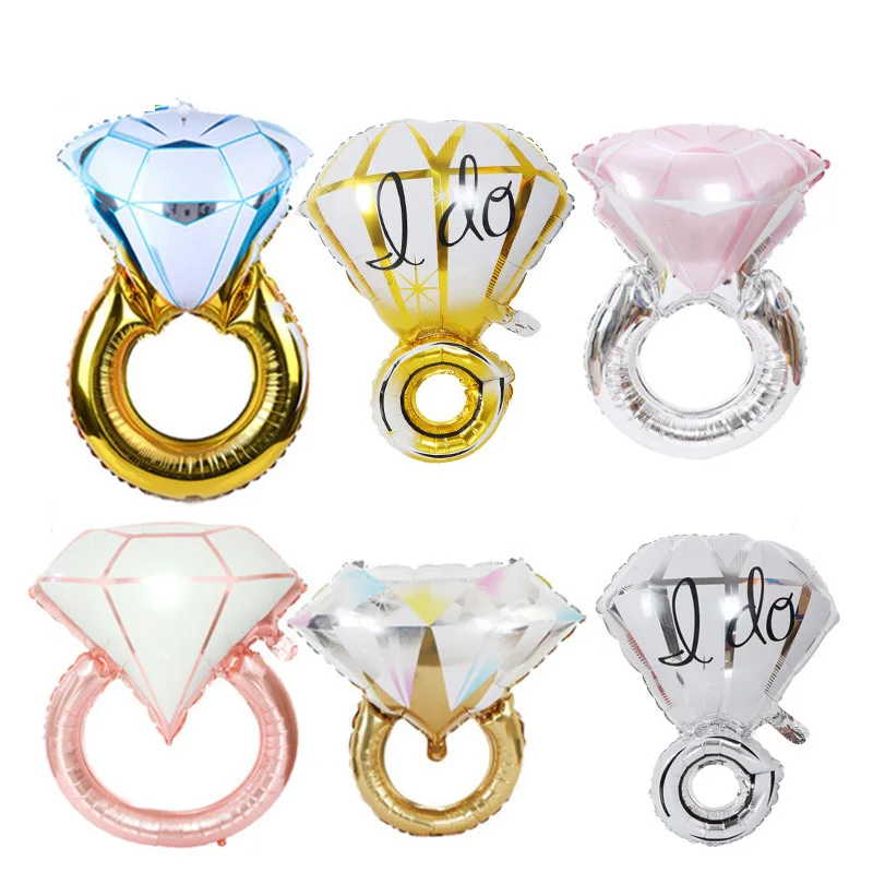 

1pc Rose Gold Big Diamond Wedding Ring Balloons Engagement Ring Foil Helium Balloons Bachelorette Anniversary Party Decorations