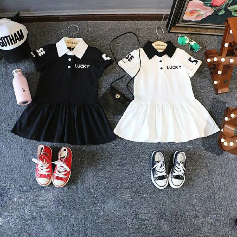 2020 Летнее спортивное платье cCsual для девочек два цвета | Детская одежда и обувь