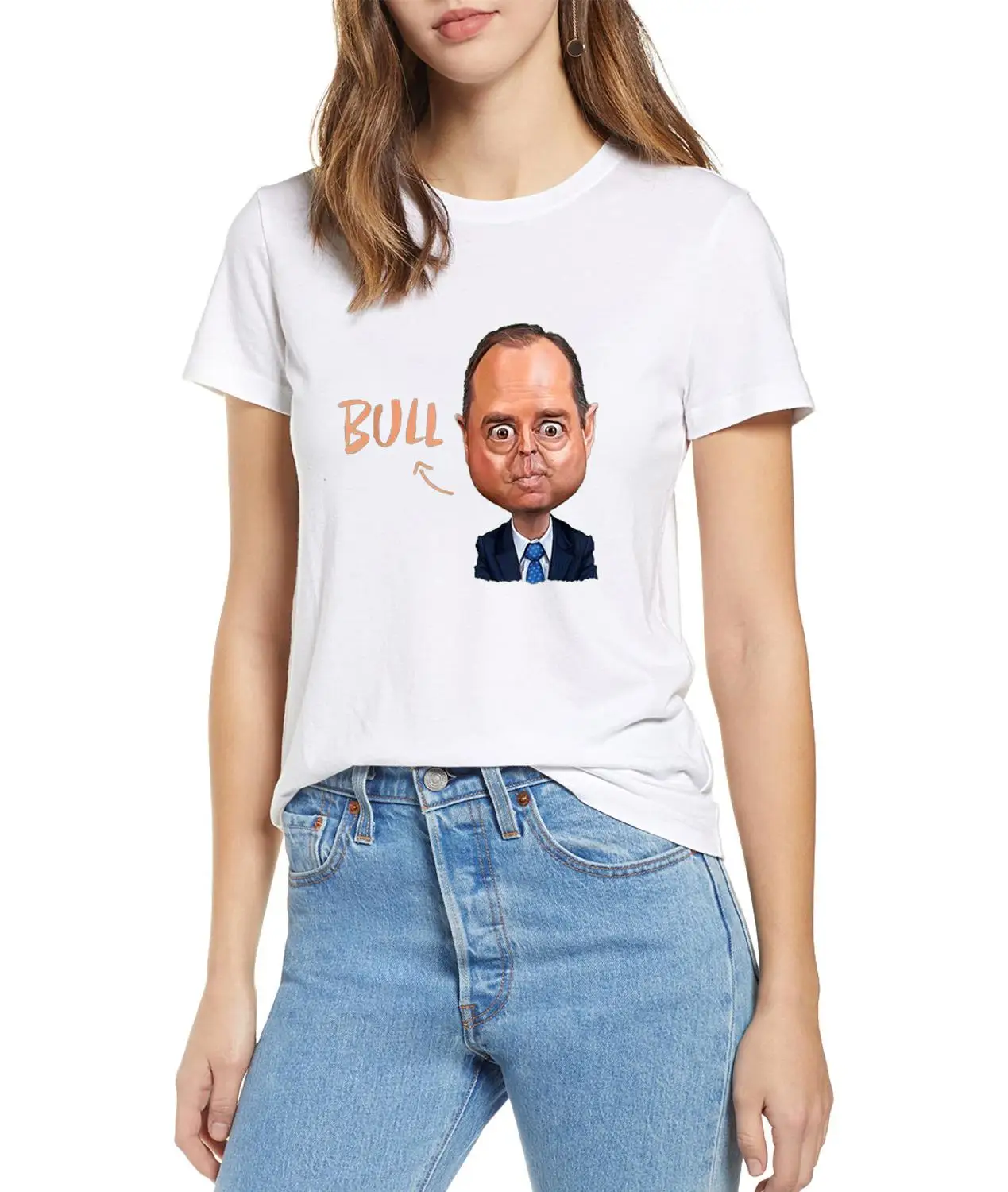 Футболка из чистого хлопка Bull Schiff удобная женская футболка смешная одежда для
