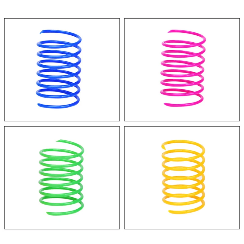 12pcs/lot Cat Spring Toy Colorful Plastic Training For Interacting With Pet Cats | Дом и сад