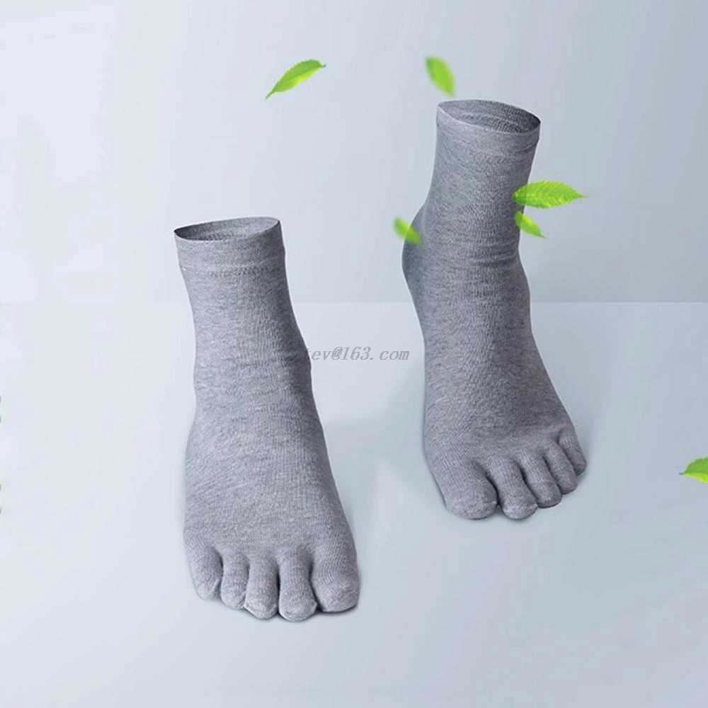 Мужские хлопковые носки с пятью пальцами однотонные дышащие|Мужские носки| |
