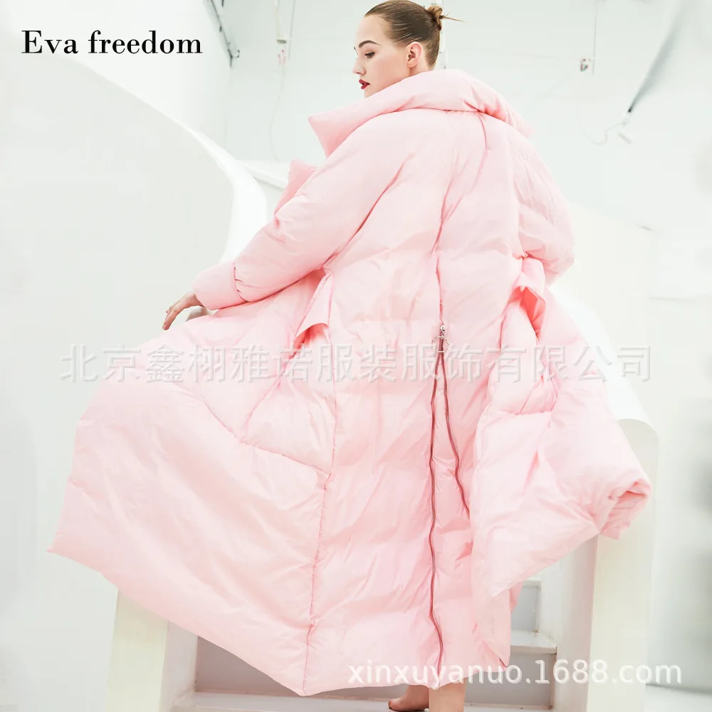 Куртка женская на размера плюс белом утином пуху свободная 90% | Женская одежда