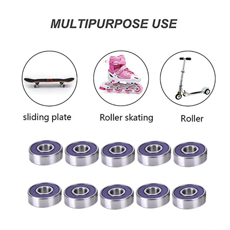 

10Pcs/Set Purple ABEC 9 Bearings High Performance Roller Skate Scooter Skateboard Wheels