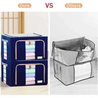 oxford fabric storage box with steel frame for clothes bed sheets blanket 66cy