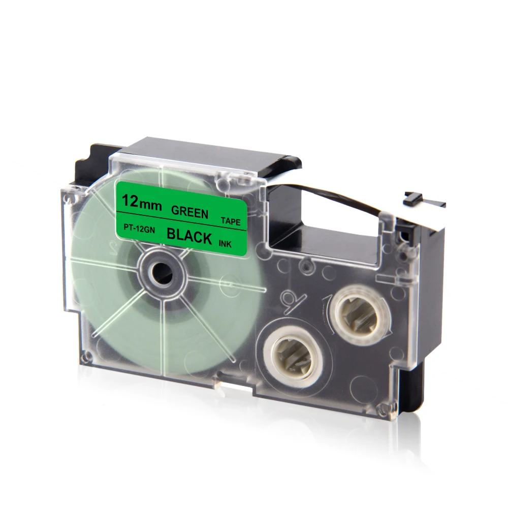 UniPlus черный на зеленом 12 мм XR 12GN ленты для этикеток Замена Casio KL 60 L принтер