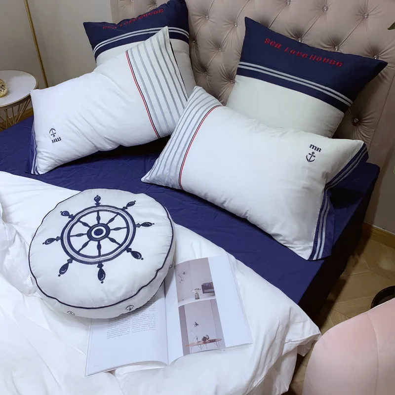 Роскошный постельный комплект из 4/7 предметов египетского хлопка двуспальный с