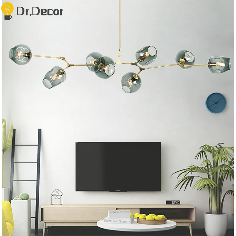 

Современные стеклянные светодиодные люстры, лампы для гостиной, виллы, домашнего декора, внутреннее освещение, подвесной светильник для кухни