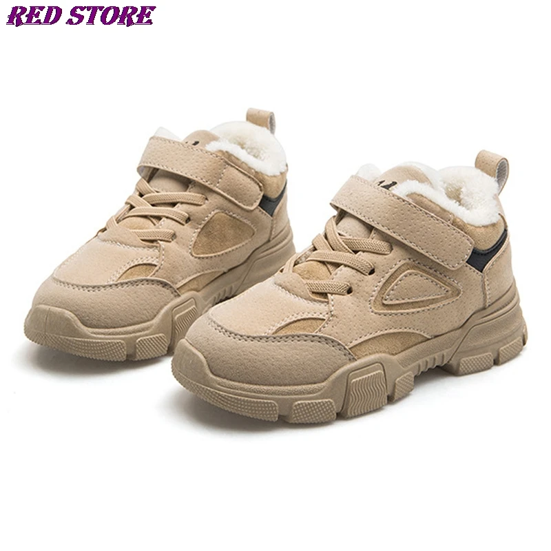 

Teenage Boots Kids Sport Shoes 2020 New Winter Children's Martin Boots Warm Plush Sneakers for Boys Girls Suede Kids Sneakers