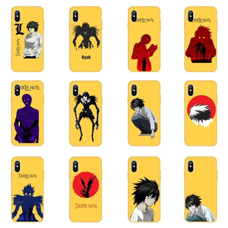 

death note L ANIME Phone Case Candy Color for iPhone 6 6S 7 8 11 12 XS X SE 2020 XR mini pro Plus MAX mobile bags