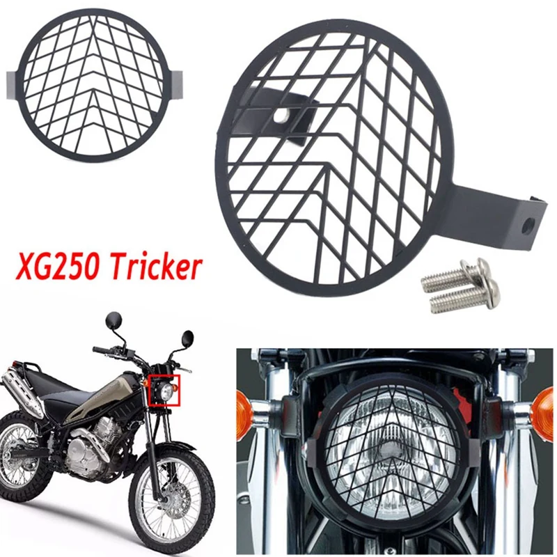 

NEW-Motorcycle Front Headlight Protector Grill Cover Head Light Mesh Grill for YAMAHA XG 250 XG250 Tricker 2014-2020