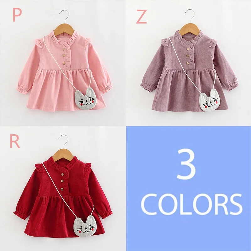 Платья для маленьких девочек Дети Платье + сумка универсальное Плиссированное