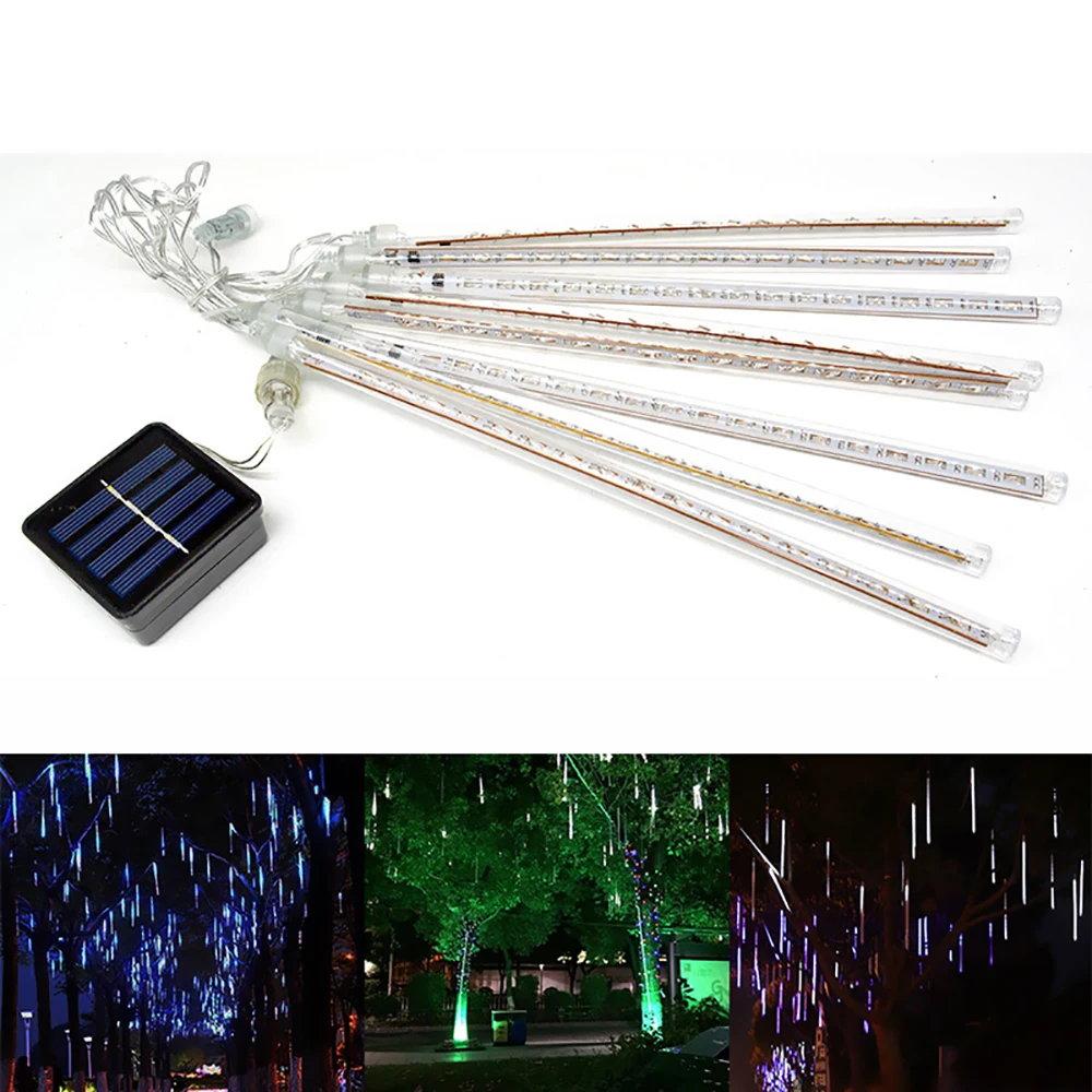 144LED/288LED Solar Meteor Shower String Lights 30CM Waterproof Xmas Decoration Light Falling for Party Lamps | Лампы и освещение