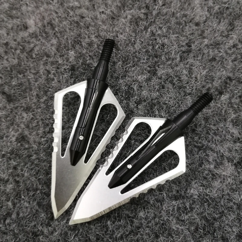 6 шт. 100 зерна для охоты стрельбы из лука лезвие стрелы черные винтовые