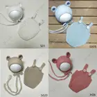 Реквизит для фотосъемки новорожденных, мохеровая шапочка с медвежонком ручной работы + шорты, Фотофон, наполнитель для корзины