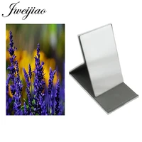 youhaken lavender pattern makeup new mirror stainless steel leather pocket mirror easy to carry unique gifts for women