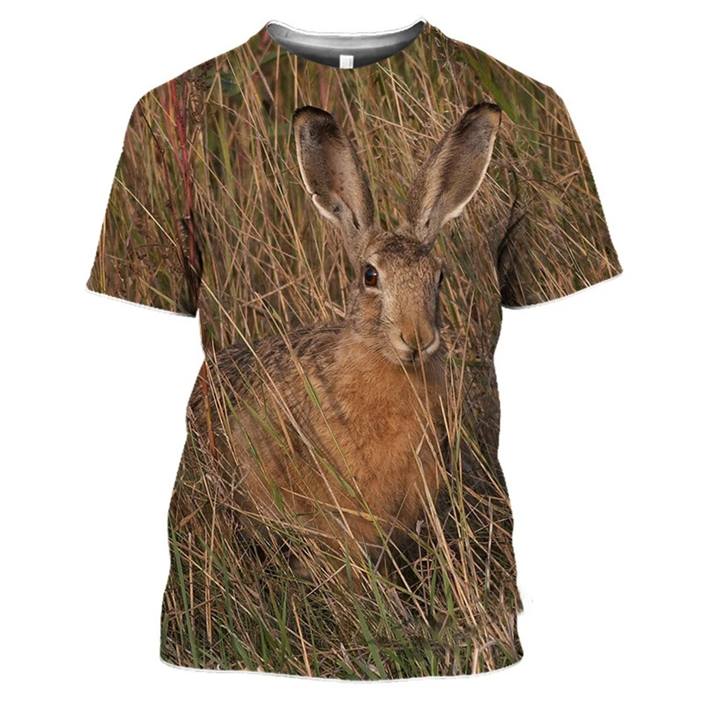 

Hot Sales Hunting Crazy Hare Tshirt Oversized T Shirt For Mens Gym T-Shirt For Men 3D Print Animal Lovely Rabbit Short Sleeve