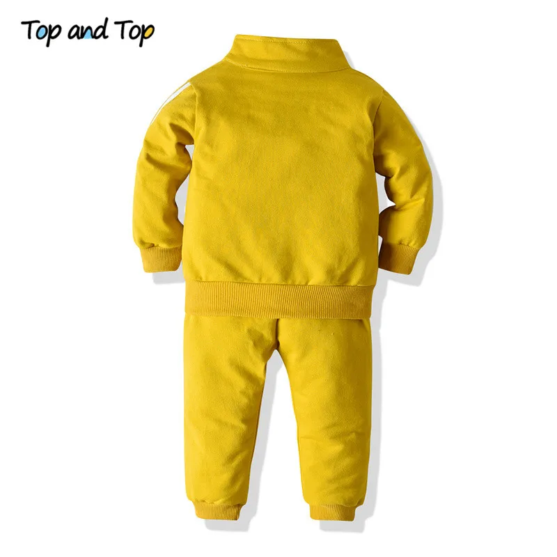 Топ и Модный хлопковый унисекс Детский Повседневный комплект одежды свитшот на