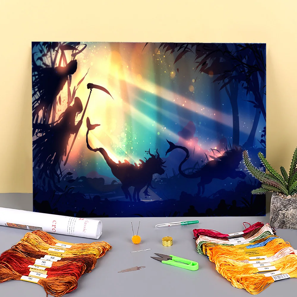 

Ткань с рисунком пейзажа за вами, Набор для вышивки крестом 11CT, вышивка DMC нитями, хобби, ручная работа, вязание