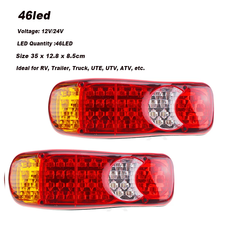 2 шт. водонепроницаемый автомобильный 8 19 20 30 46 72LED задний светильник пара Лодочный Прицеп 12 В/24 В задние части для прицепа грузовика автомобильный светильник i