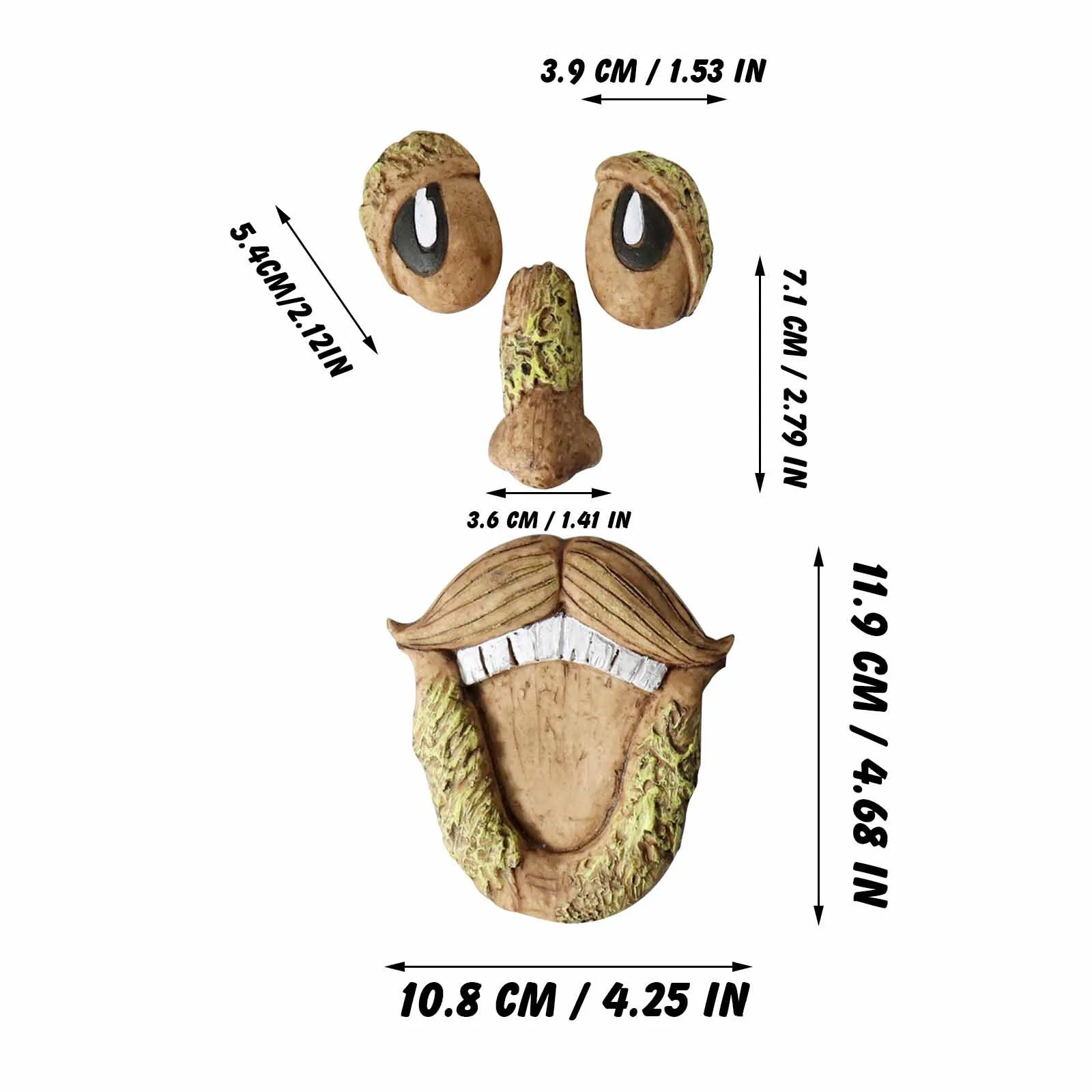 

DIY Garden Bark Ghost Face Facial Features Decoration For Party Easter Creative Props Funny Face Shaped Tree Monsters Ornaments