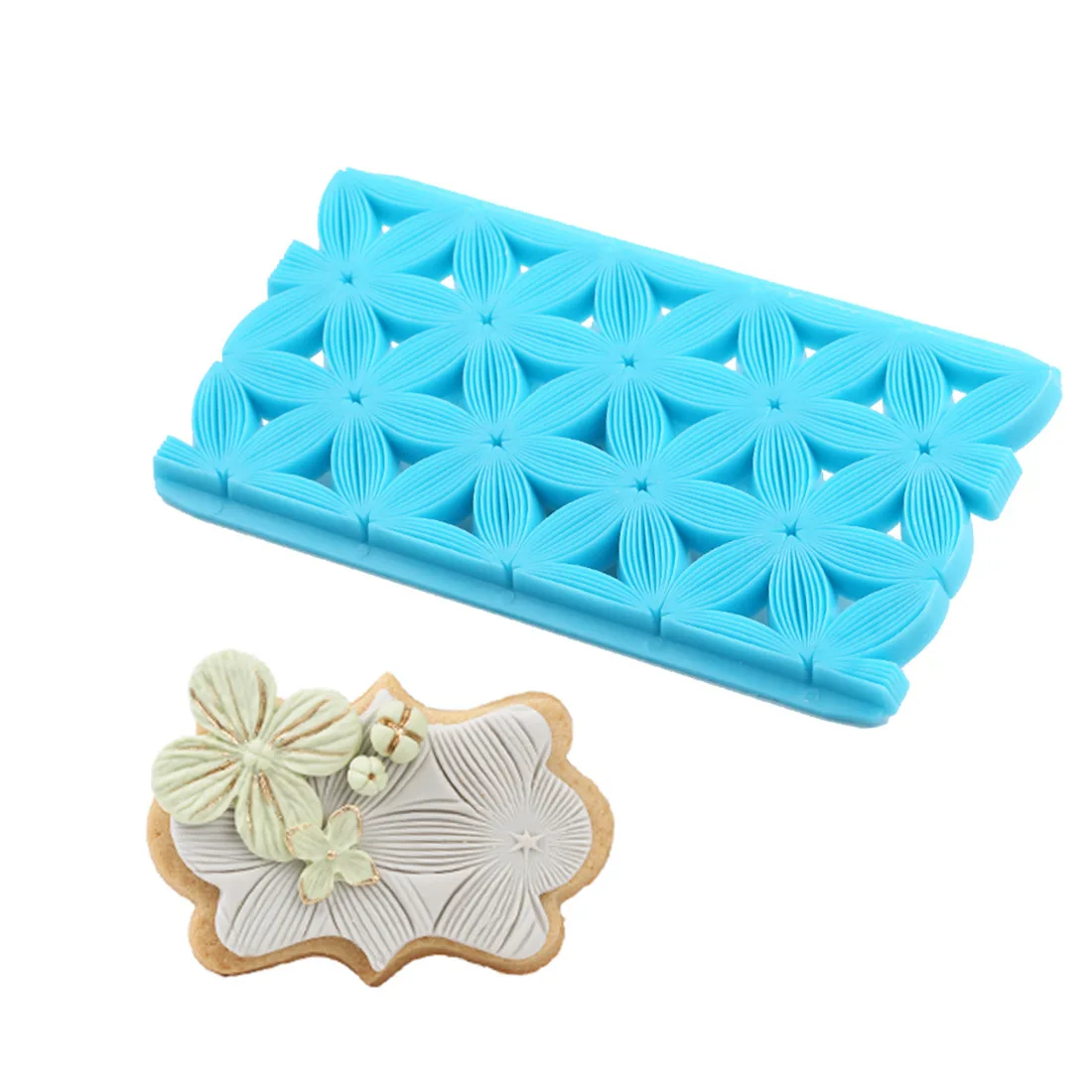 

Curve Flower Shape Fondant Embosser Cupcake Quilt Embosser Cookie Cutter Fondant Cake Decorating Tools Baking Cake Decoration