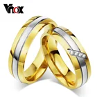 Vnox Мода обручальное кольцо 316L Нержавеющая сталь металла cz камень циркон палец ювелирные изделия