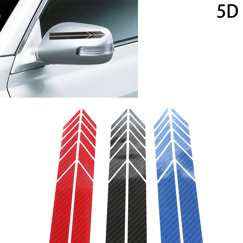 2 шт. 5D зеркало заднего вида в полоску наклейка из углеродного волокна