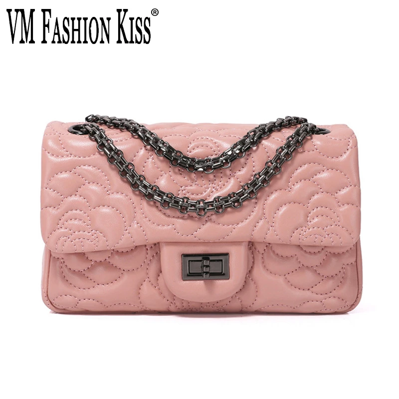 2020 натуральная кожа металлические цепочки женская сумка через плечо на одно с