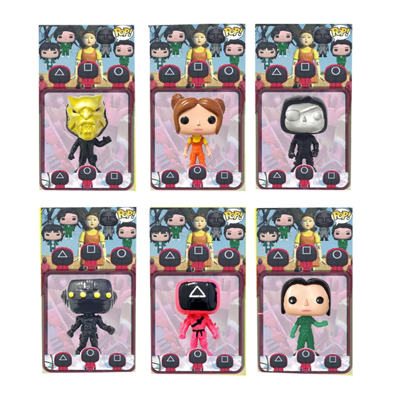 

2021 New TV Show Famous Game Round Six Squid Game Action Figure Create DIY Brick Educational Toys For Kids Adult Gift