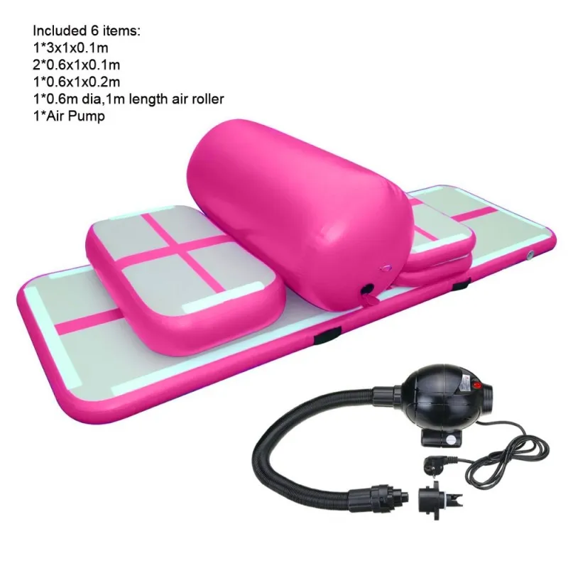 Free Shipping A Set (4 Airtrack+1 Roller+1 Pump) Inflatable Tumbling Mat Airtrack Training For Home Use Sealed Air Track | Игрушки и