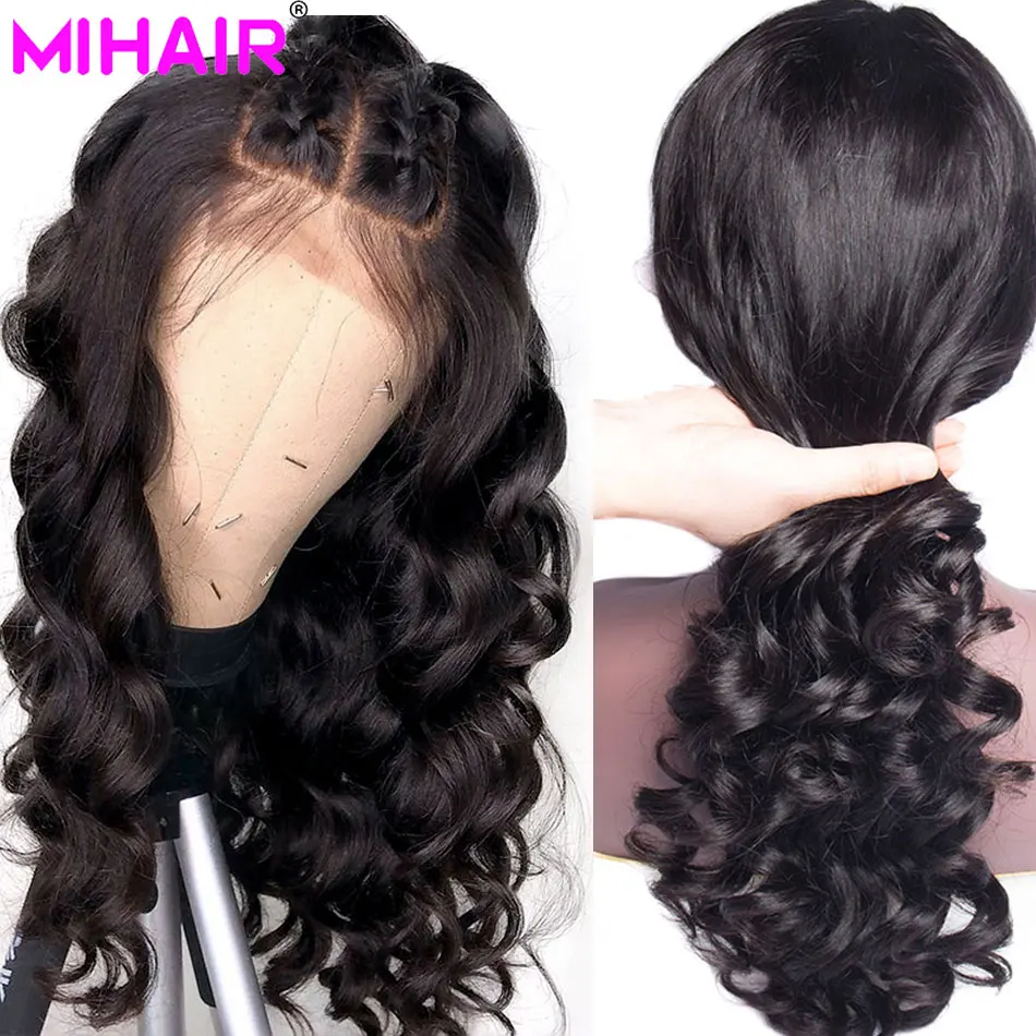 30 дюймов парик свободная волна Закрытие кружева фронта человеческих волос