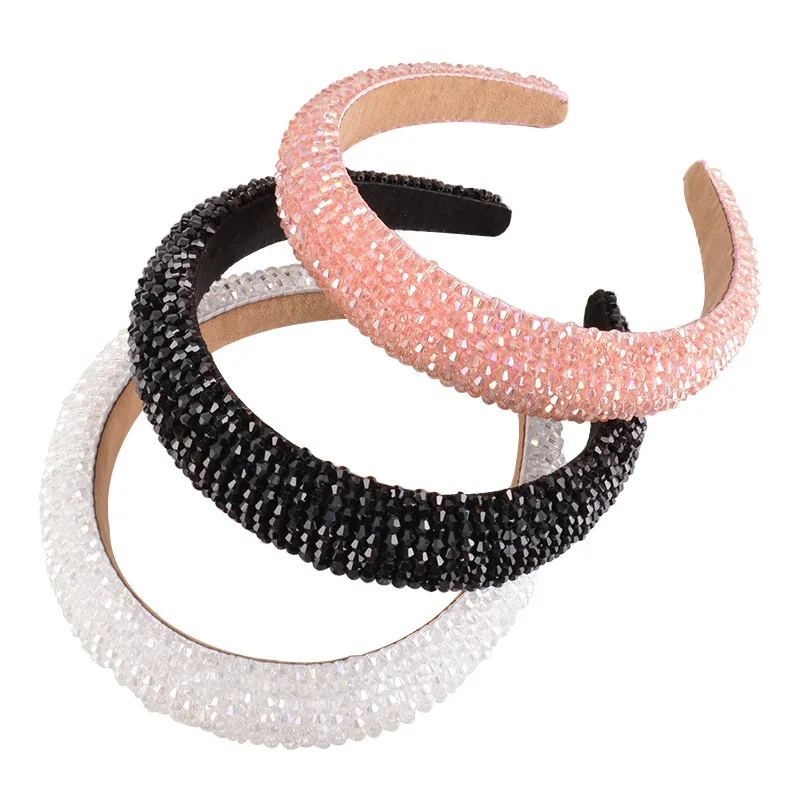 

MOFLO Padded Sponge Multi Colored Crystal Rhinestone Headband New Fashion Hand Made Colorful Beaded Hair Band
