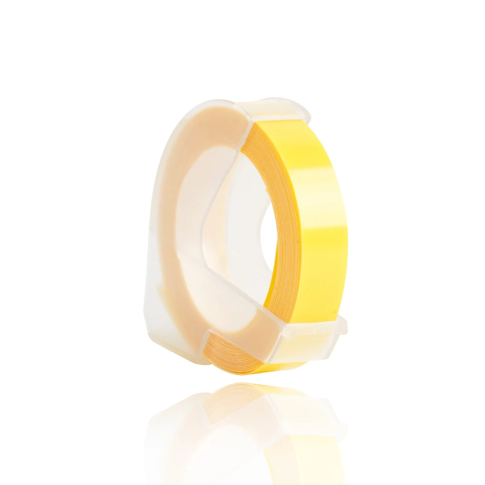 light yellow Смешанные цвета 3D ПВХ тиснение DIY этикетка лента совместимый с dymo 1610 12965 1540 1880 motex E-101 ручной принтер этикеток ручной работы - Цвет: light yellow