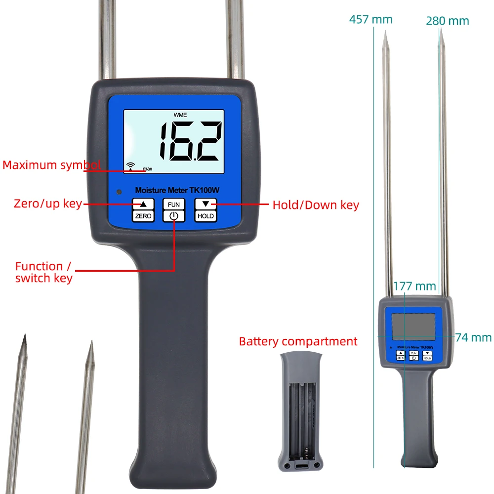 4 цифровой ЖК Измеритель Влажности Тестер Деревянные опилки порошок измеритель