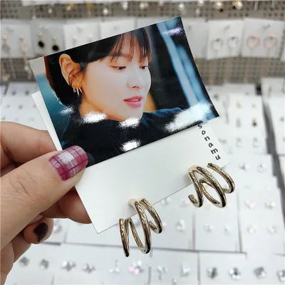 Золотые круги модные серьги капли корейские для женщин Серьги pendientes