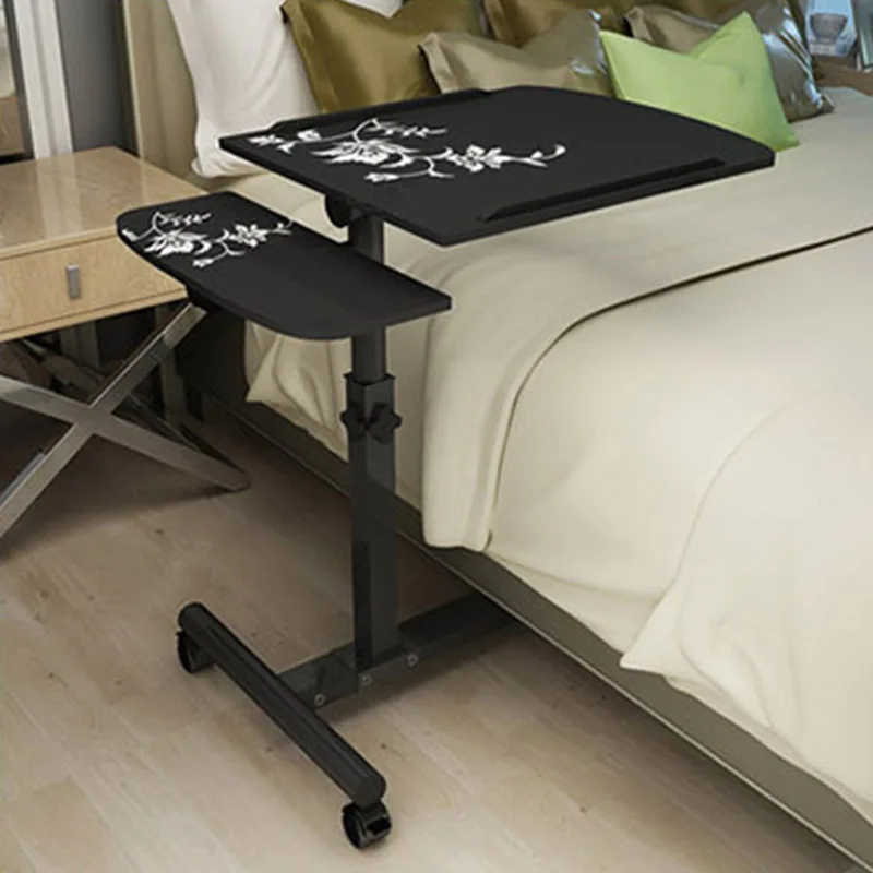 

Стол компьютерный складной с регулируемой высотой, портативный вращающийся прикроватный столик для ноутбука, на ножках