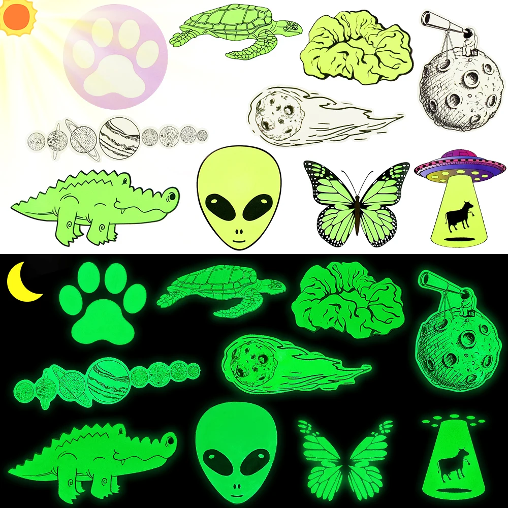 10 to 100 pcs laptop stickers cute glow in the dark neon kawaii funny sticker for car skateboard moto phone case vinyl stickers free global shipping