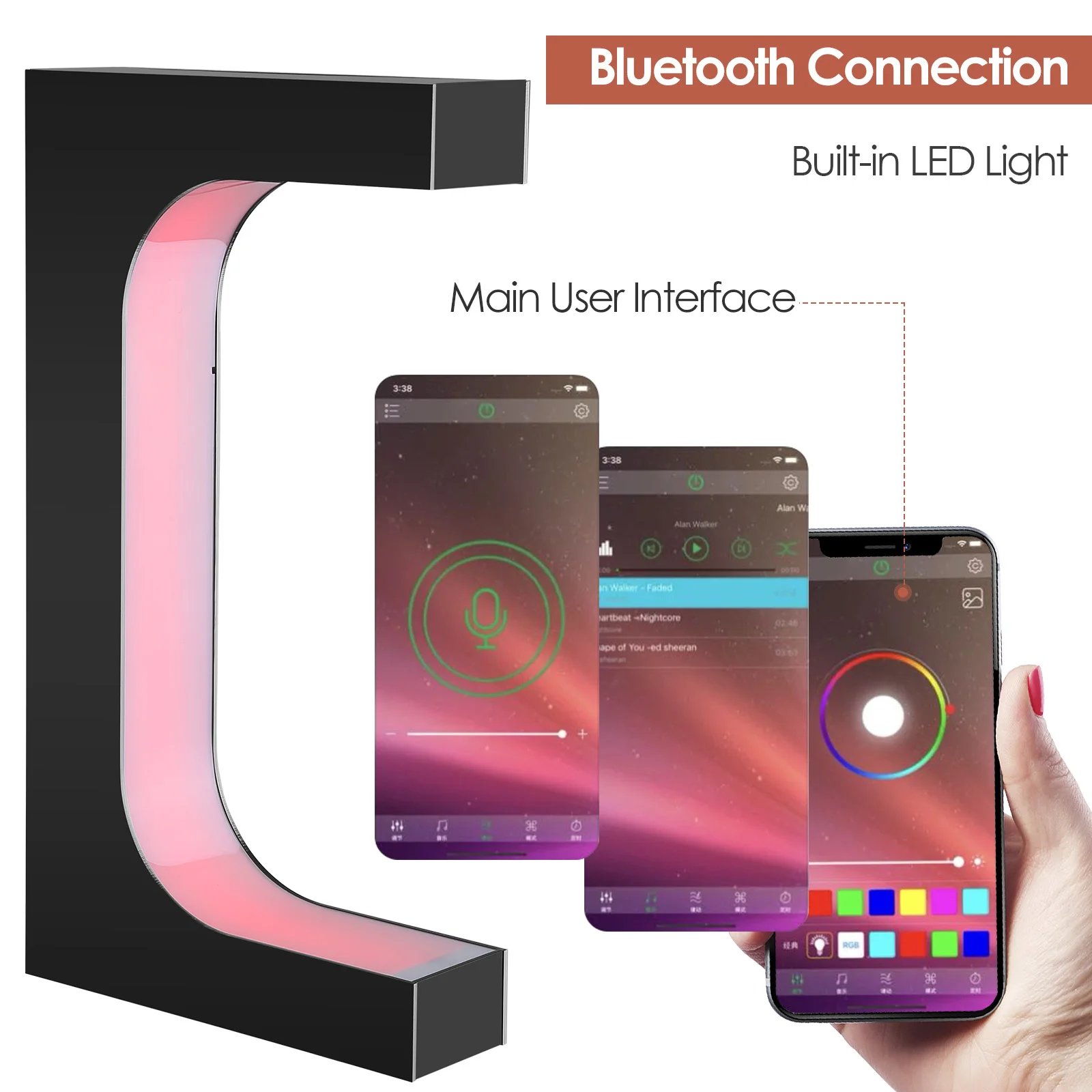 Shoe Display Rack Magnetic Levitating With Colorful Lights 360 Degree Rotation Remote Controlled | Дом и сад