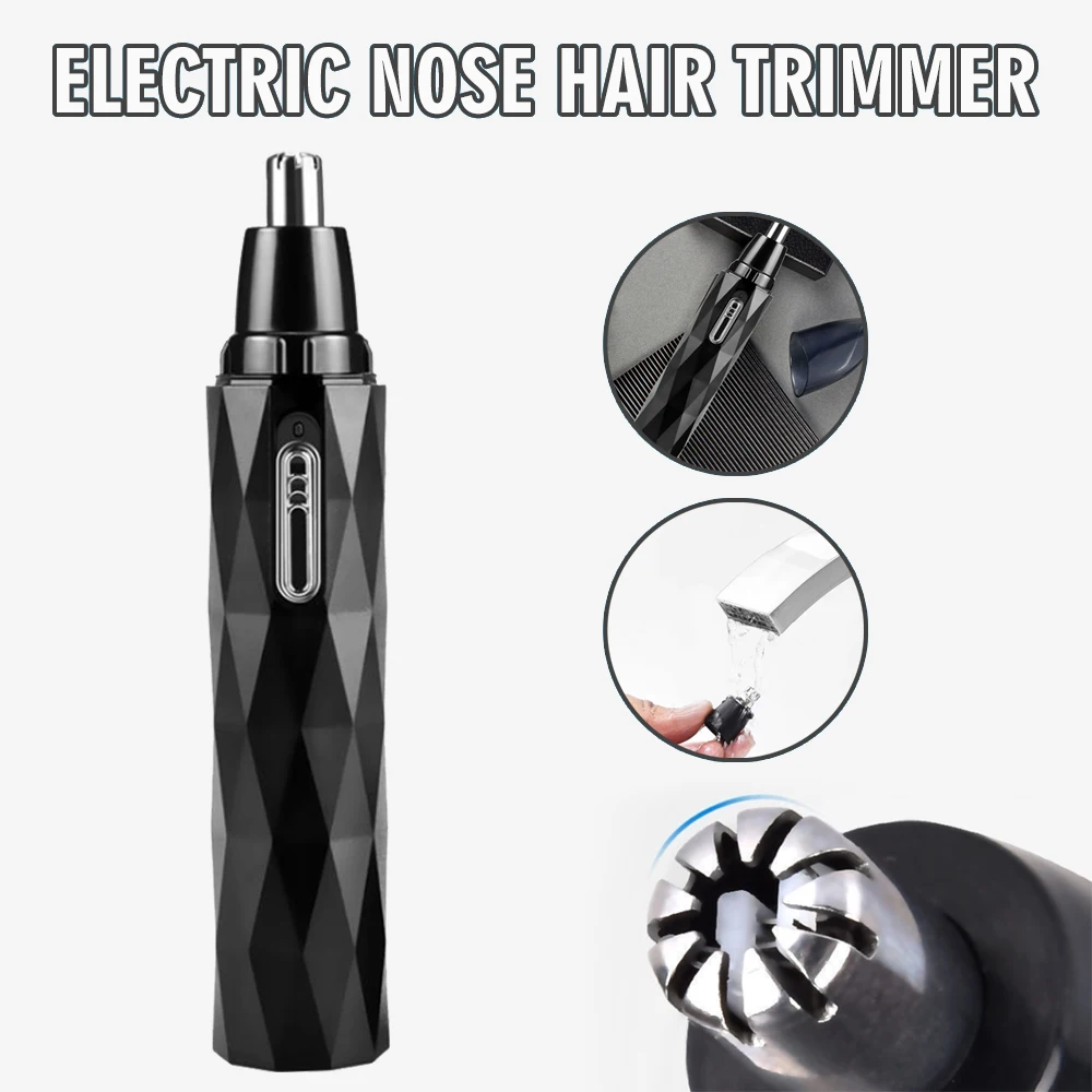 

Safety Electric Nose Ear Hair Trimmer Rechargeable Shaving Nostril Cleaner Detachable Waterproof Nose Hair Eyebrow Removal Tools