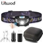 XP-G Q5 Высококачественная встроенная аккумуляторная светодиодная налобная фара Usb Перезаряжаемая фара Датчик головного света для ночного бега Кемпинг Рыбалка