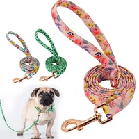 3 colors nylon dog leash printed pet puppy walking leash lead padded running training leashes rope for small medium large dogs