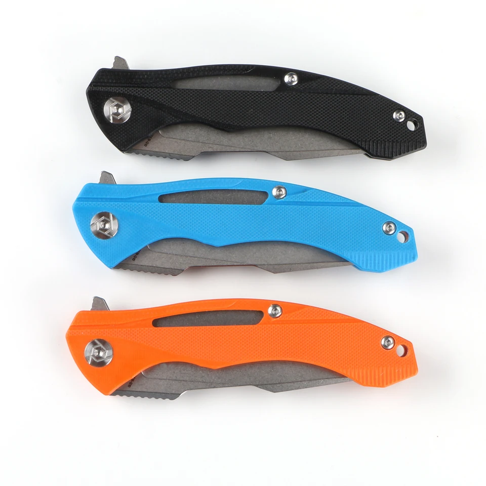 

New 0096 Flipper folding knife (3.62") D2 steel blade G10 handle outdoor tactical equipment camping hunting EDC tools