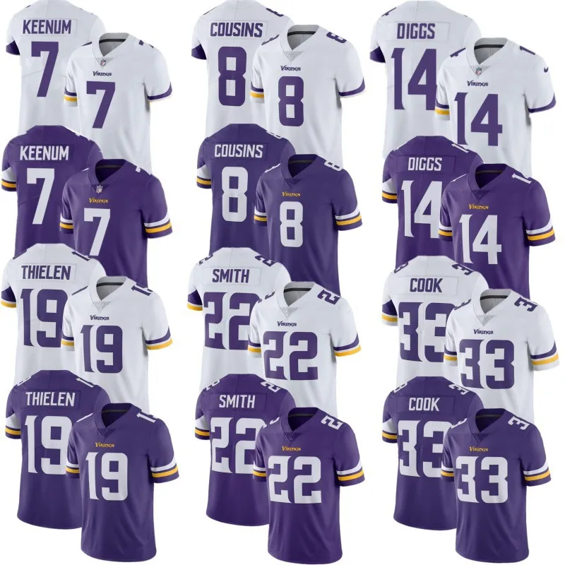 

Bilok Embroidery American Rugby Jersey Vikings Fans Wear Shirts Men Women Kid Youth Purple Minnesota Vikings Football Jersey