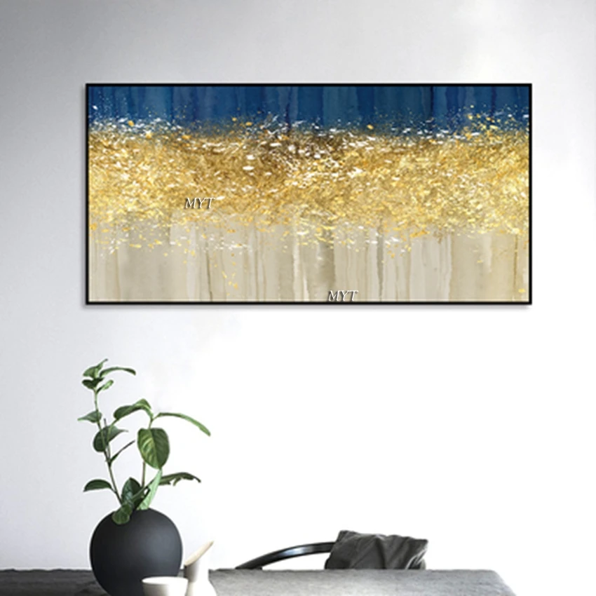Бесплатная доставка золотое дерево без рамки картина маслом абстрактная