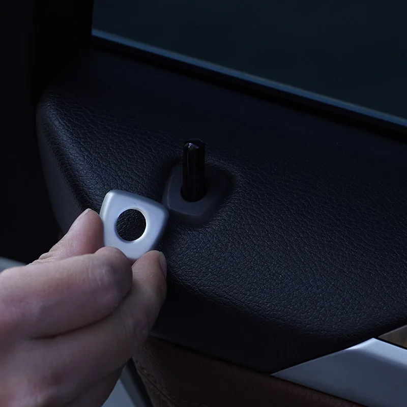 

For BMW X5 E70 X6 E71 2008 2009 2010 2012 13 Car styling Stainless Silver Car Interior Door Lock Cover Stickers Car Accessories